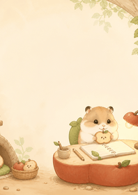 Sand Hamster Apple Cookie Desk
