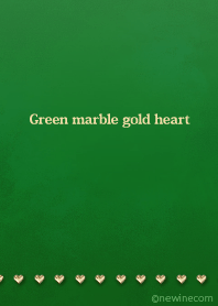 Green marble gold heart
