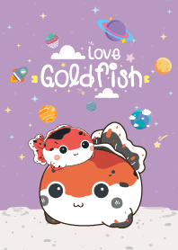 ปลาทอง มินิ กาแล็กซี สีม่วงอ่อน