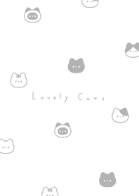 6 cats (pattern)/gray line WH