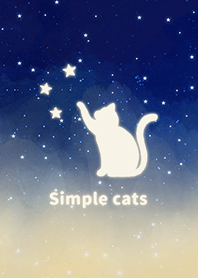 misty cat- cats Starry sky Blue beige
