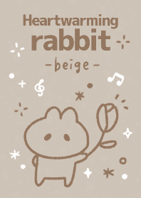 Heart warming rabbit. beige