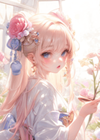 華やかな着物の女の子