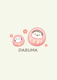 Hedgehog and Shimaenaga -Daruma- green