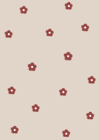 flower pattern -redbrown-