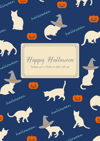 happy halloween-navy-cat
