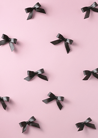 ミニマルリボン[ブラックピンク]