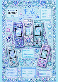 ✧平成ガラケー＊デコ電コレクション✧水色