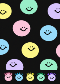 Smile Face Colorful on Black