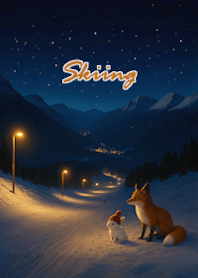 Animal Skiing Under the Stars_brown