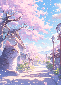 絕美櫻花與橘貓❤️