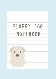FLUFFY DOG NOTEBOOK-LIGHT BLUE-YELLOWj
