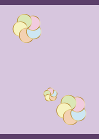 Colorful plum blossoms on purple