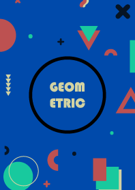 Flat Geometric Cobalt Blue