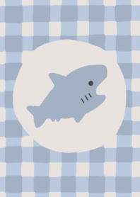 Blue gingham check.  (shark)