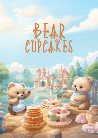 cute bear: full of cupcakes