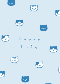 Neko Face - aqua blue.