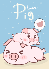 หมูอ้วนขี้เซา สีฟ้า