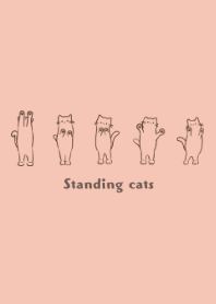 Standing cats -pink brown-