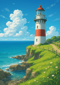 Coastal Lighthouse Summer Day