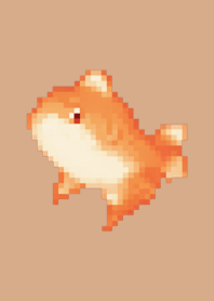 Goldfish Pixel Art Theme  Beige 02