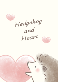 ハリネズミとハート ピンク
