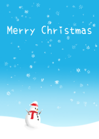 메리 크리스마스, 눈사람 (파란색 스타일)