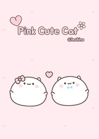 シンプルな ピンク と かわいい 猫