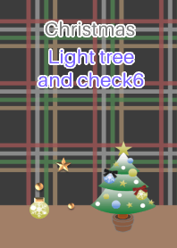 クリスマス<淡いツリーとチェック6>