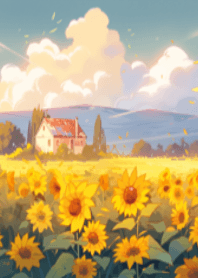 Sunflower field of warmth