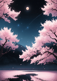 Sakura full bloom at night eVsK7