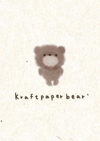 クラフト紙とぬいぐるみ。くま。