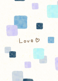 Watercolor square Blue 8 from Japan