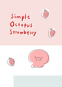 simple Octopus strawberry white gray.