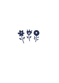 Navy flowers and white.