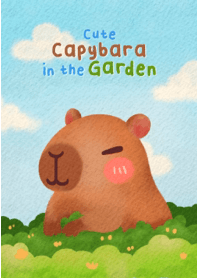Cute Capybara in the Garden