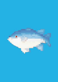 Fish Pixel Art Theme  Blue 04
