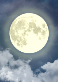 シンプルな満月:ネイビーブルー