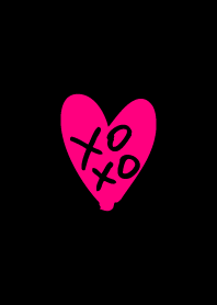 XOXOハート-黒-