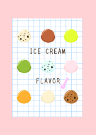 ICE CREAM FLAVOR GRAPH PAPER/PINK