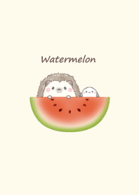 Hedgehog and Shimaenaga -watermelon- ye