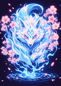 ⭐櫻花纏繞的白焰神狐❤️