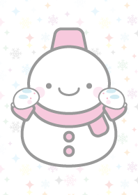 cute pink snowman theme2