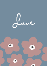 in bloom, flower ro - pale denim