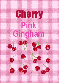 Cherry and Pink Gingham Pattern