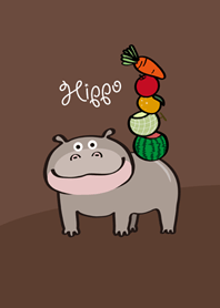 vegetables fruits hippo!(dark brown)