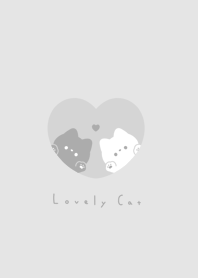 Pair Cats in Heart(NL)/gray wh