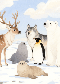 Cute Animals in Winter Theme (JP)