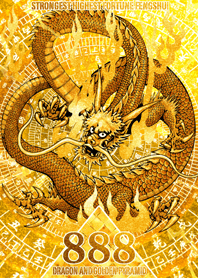 Dragon and golden pyramid 888