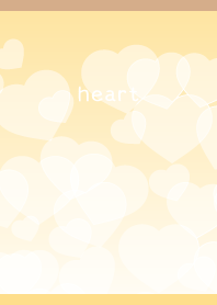 fluffy heart on light brown & yellow